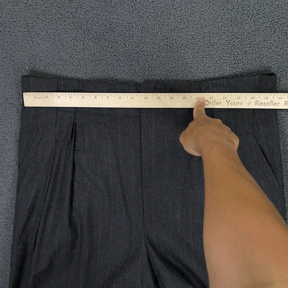 Vintage Gianni Versace Trouser Pants FITS 38x28 Pin Stripe Pleated Baggy Italy